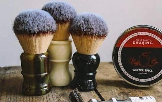 Synthetic shaving brushes